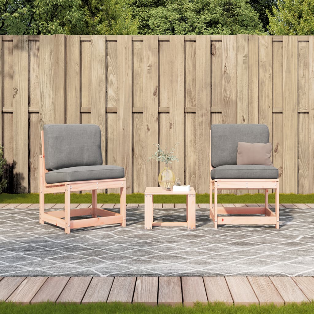 Conjunto de Jardim - 2 Poltronas e 1 Mesa - Madeira de Douglas Maciça