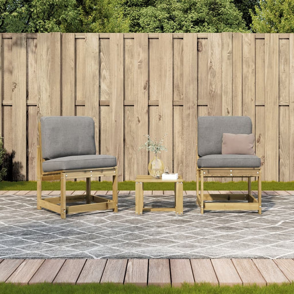 Conjunto de Jardim - 2 Poltronas e 1 Mesa - Madeira de Pinho Impregnada