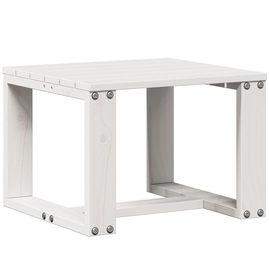 Conjunto de Jardim - 2 Poltronas e 1 Mesa - Madeira de Pinho Maciça - Cor Branco
