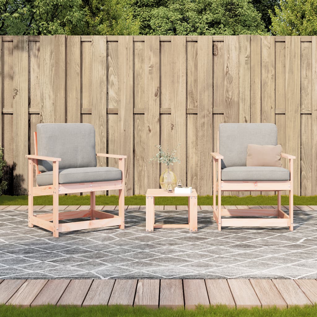 Conjunto de Jardim - 2 Poltronas e 1 Mesa- Madeira de Douglas Maciça