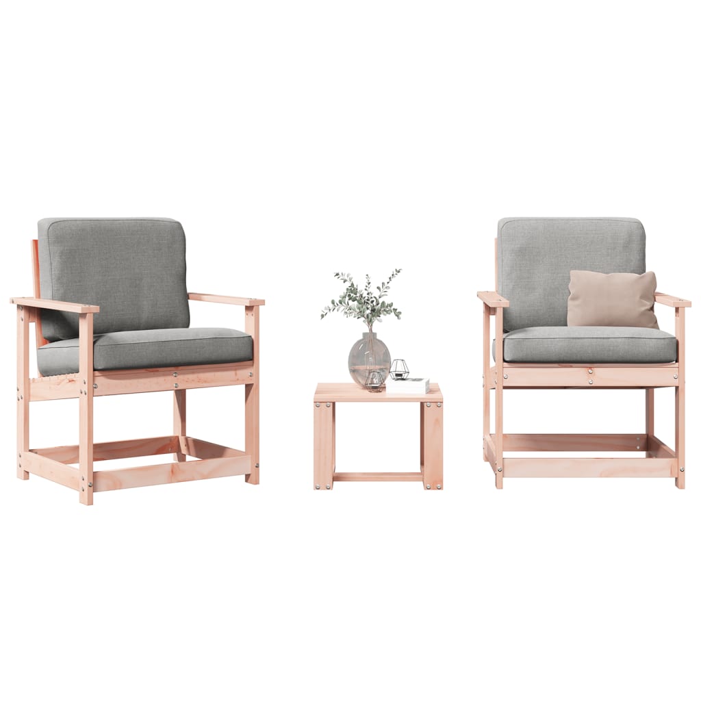 Conjunto de Jardim - 2 Poltronas e 1 Mesa- Madeira de Douglas Maciça