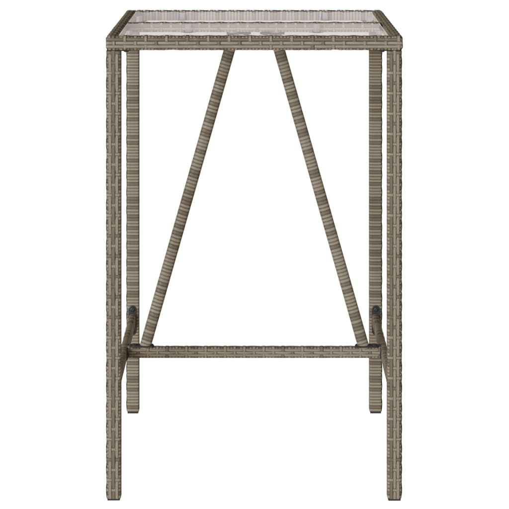 Mesa de bar para exterior 70x70x110 cm vime PE cinzento