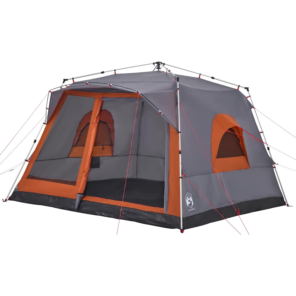 Tenda familiar cabana 7 pessoas libertação rápida cinza/laranja