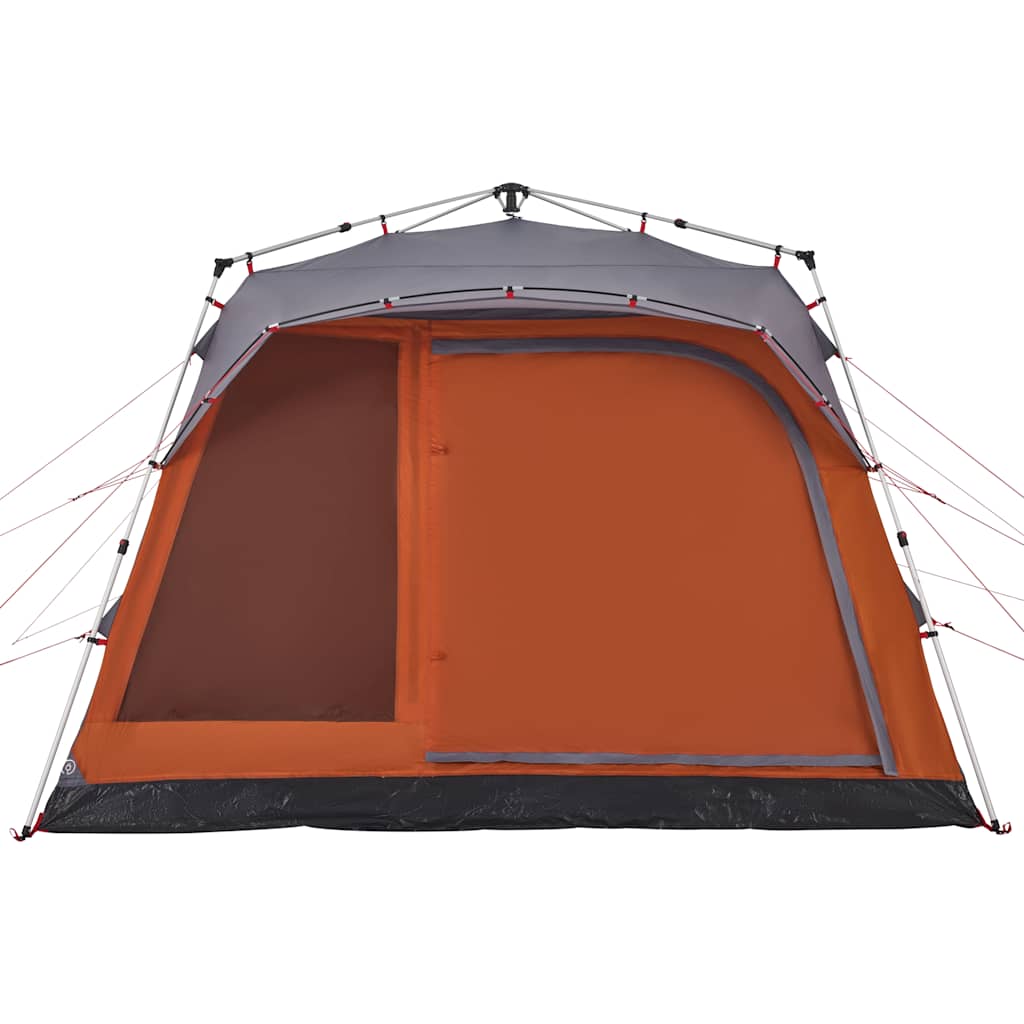 Tenda familiar cabana 7 pessoas libertação rápida cinza/laranja
