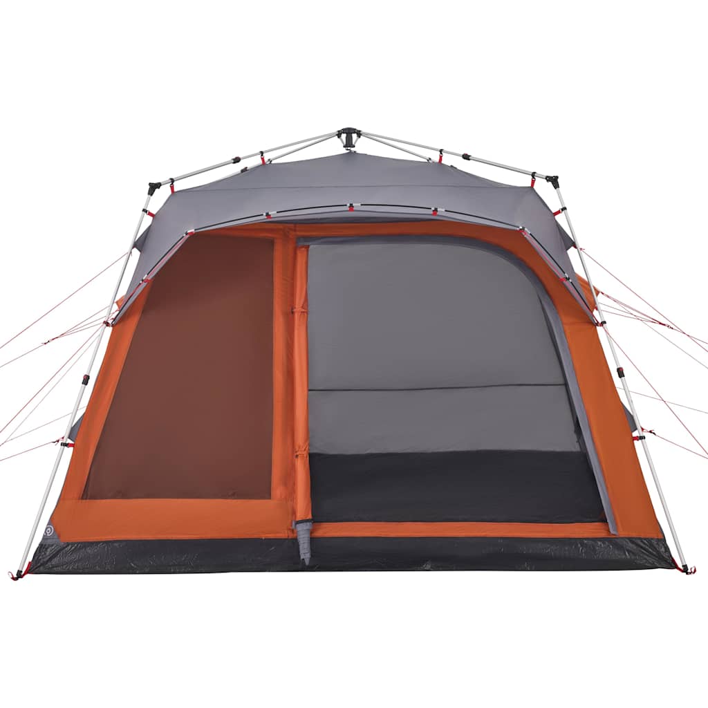 Tenda familiar cabana 7 pessoas libertação rápida cinza/laranja