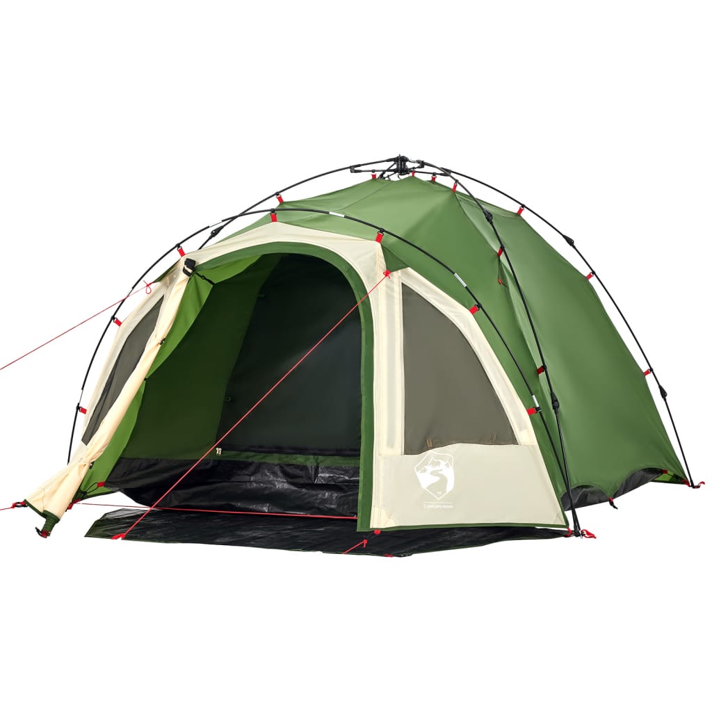 Tenda de campismo cúpula para 3 pessoas libertação rápida verde