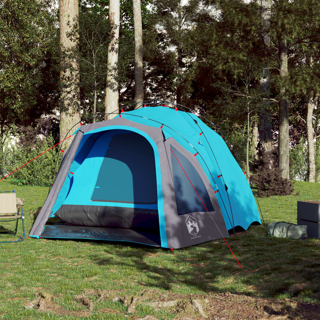 Tenda de campismo cúpula para 3 pessoas libertação rápida azul