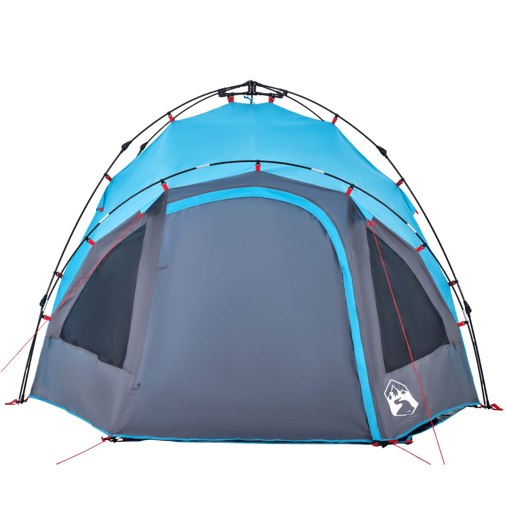 Tenda de campismo cúpula para 3 pessoas libertação rápida azul