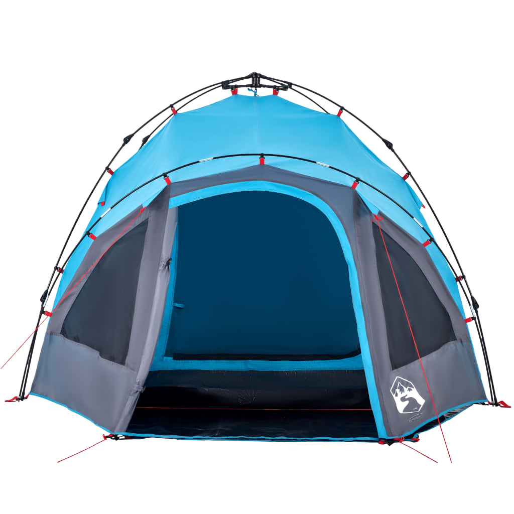 Tenda de campismo cúpula para 3 pessoas libertação rápida azul