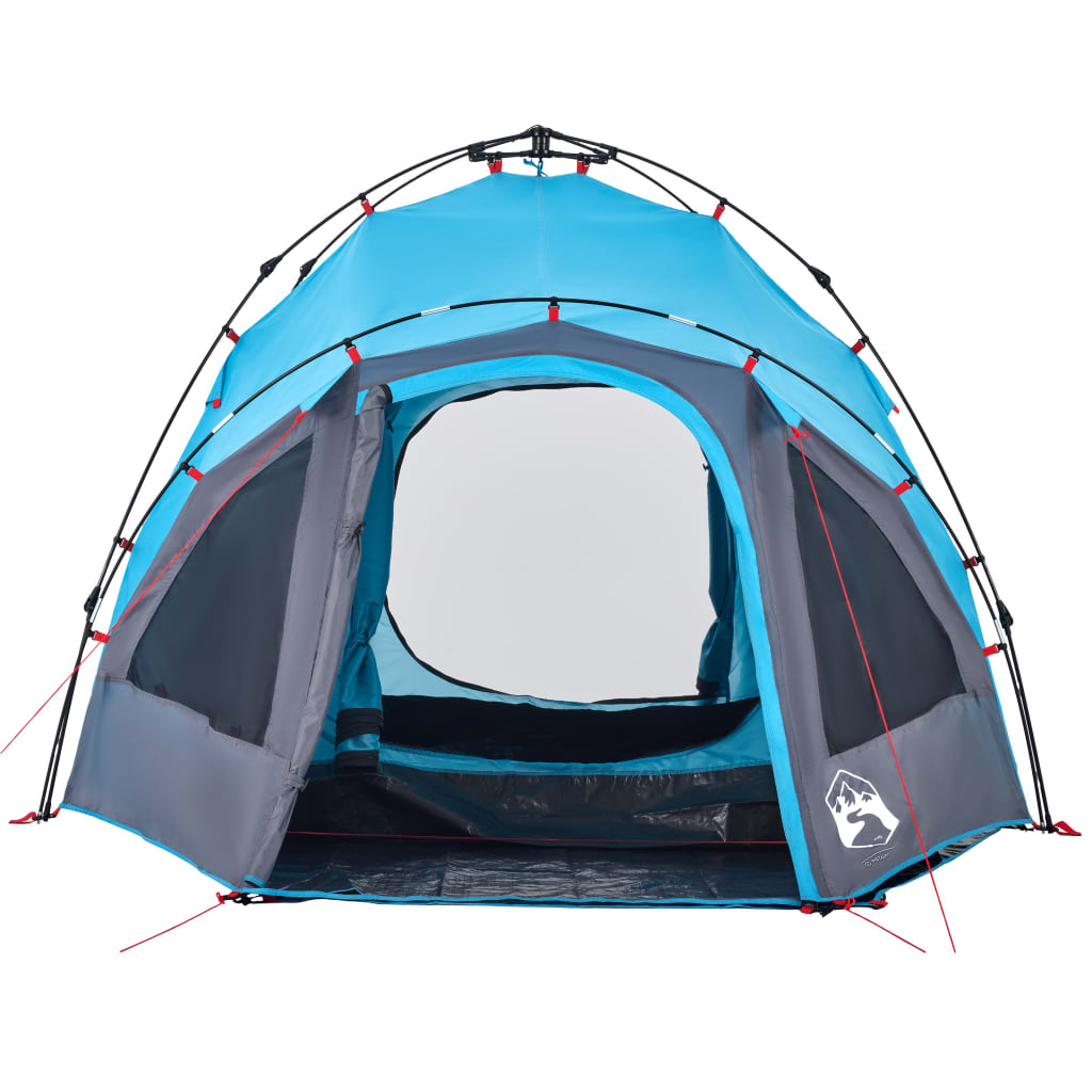 Tenda de campismo cúpula para 3 pessoas libertação rápida azul