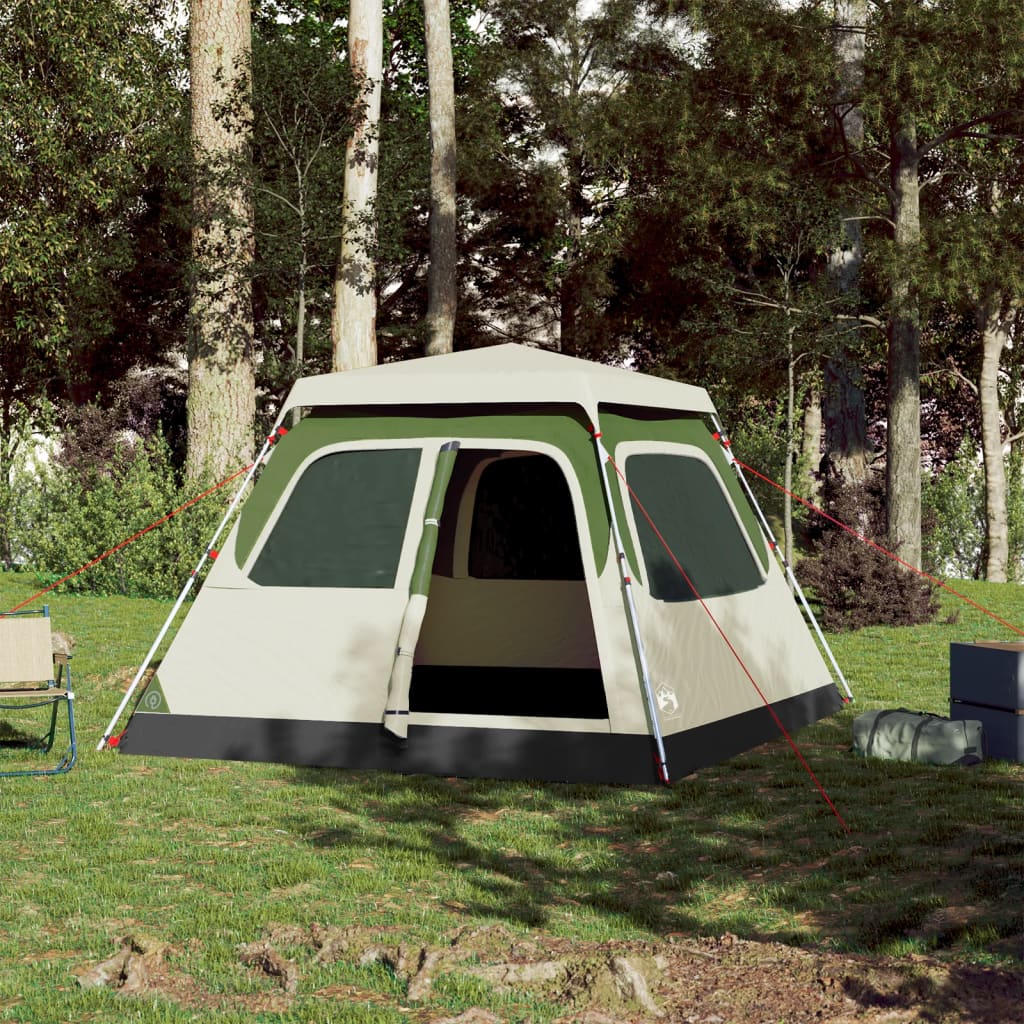 Tenda de campismo cúpula para 4 pessoas libertação rápida verde
