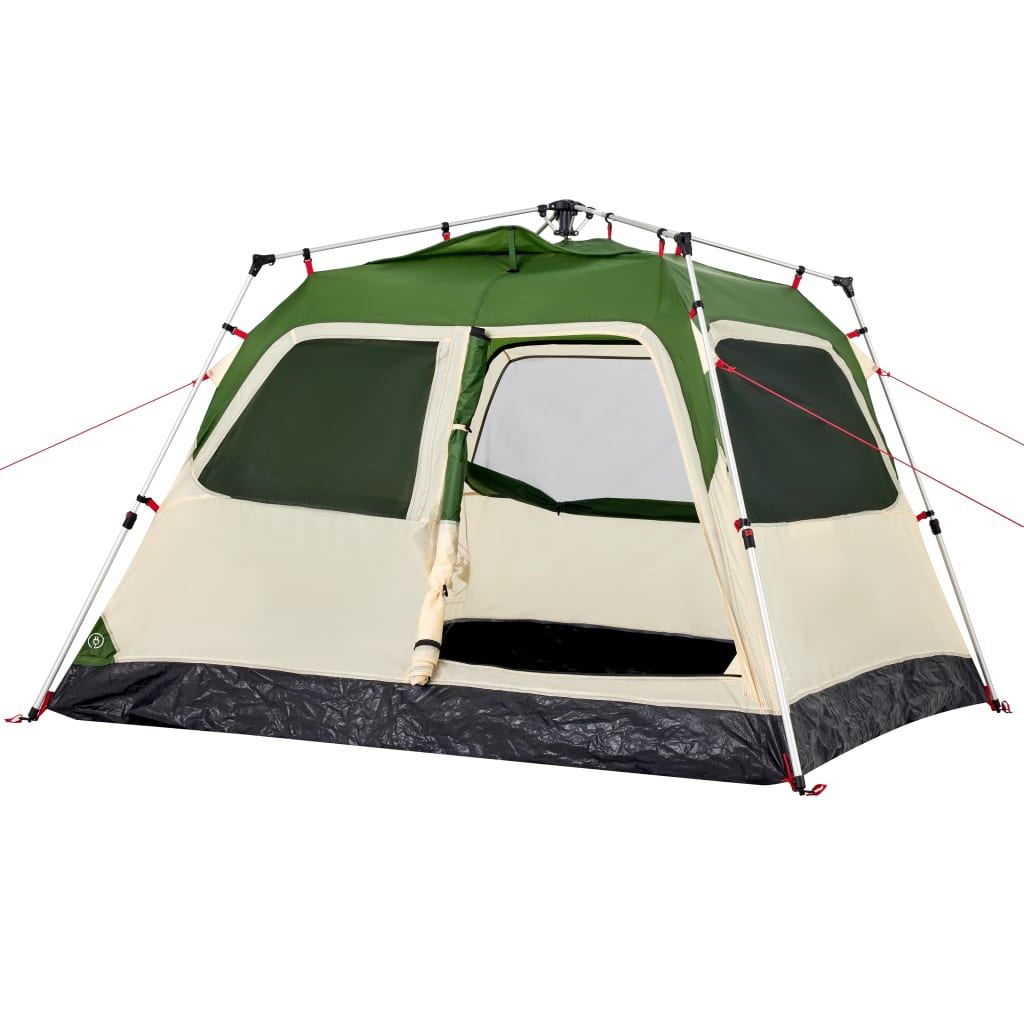 Tenda de campismo cúpula para 4 pessoas libertação rápida verde