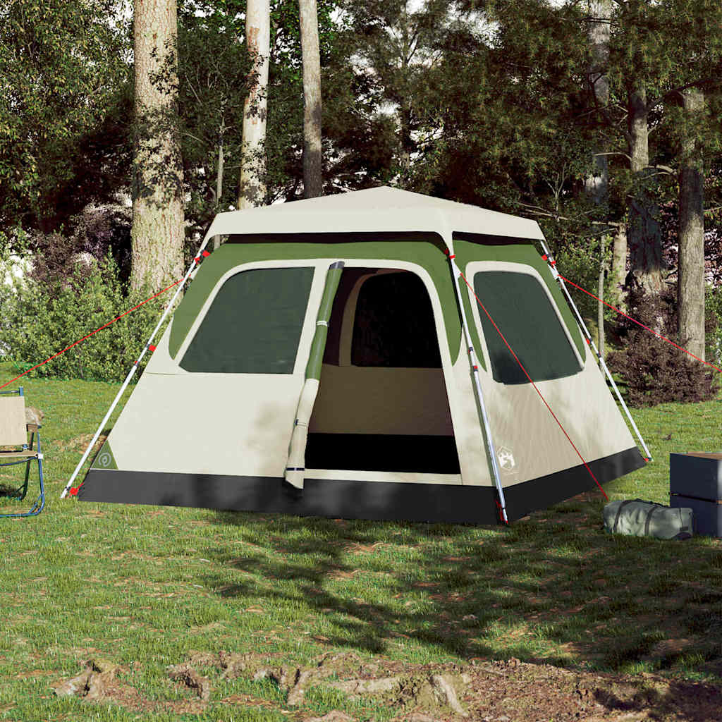 Tenda familiar cúpula para 6 pessoas libertação rápida verde