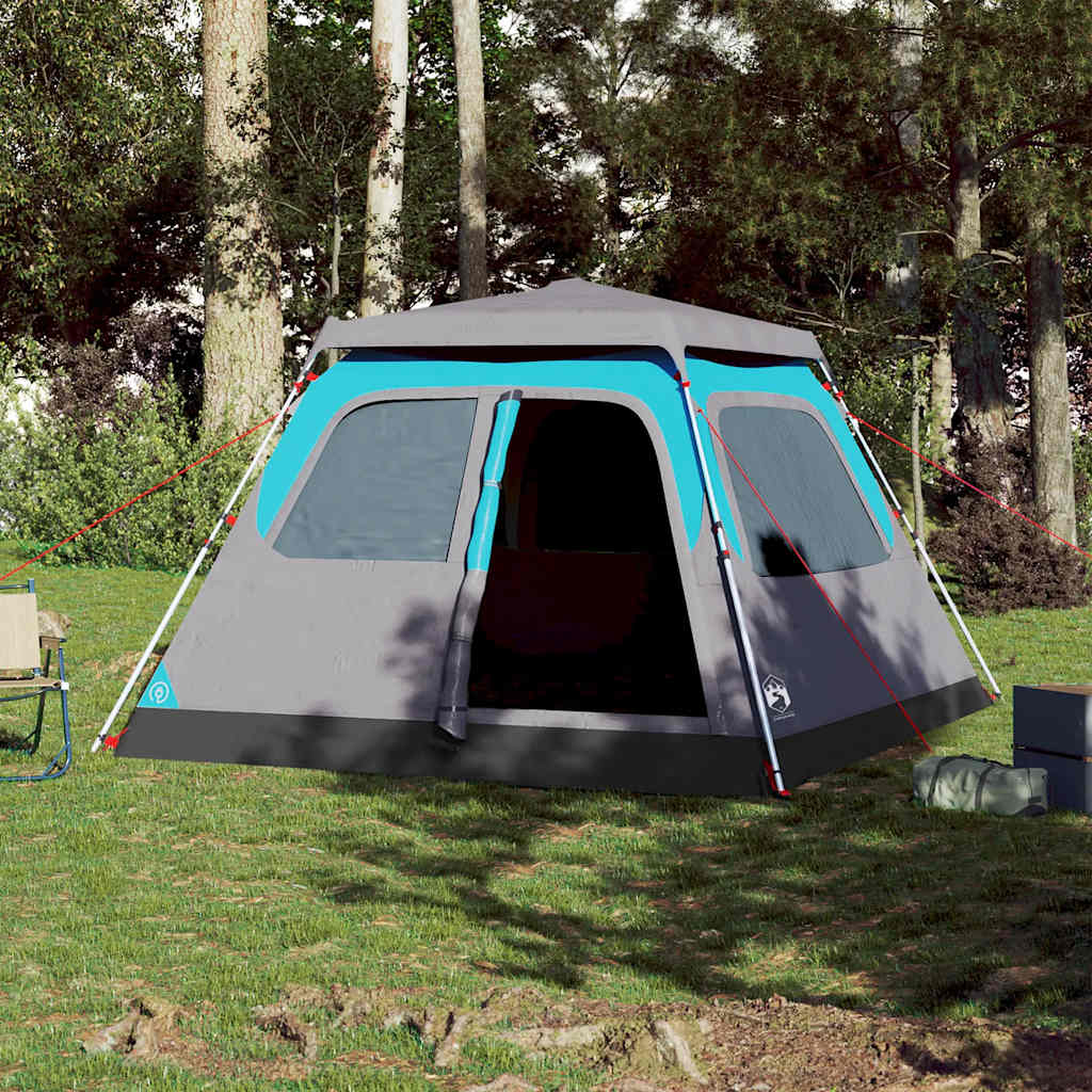 Tenda familiar cúpula para 6 pessoas libertação rápida azul