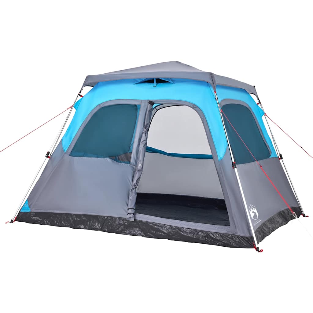 Tenda familiar cúpula para 6 pessoas libertação rápida azul