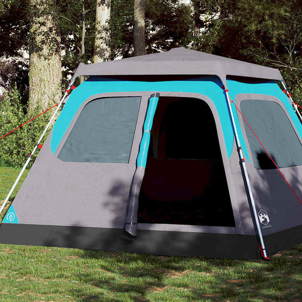 Tenda familiar cúpula para 6 pessoas libertação rápida azul