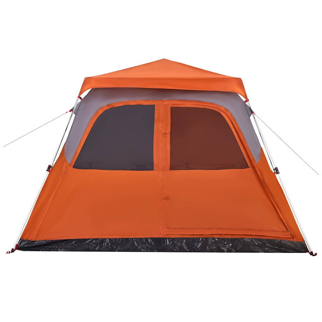 Tenda familiar cúpula 6 pessoas libertação rápida cinza/laranja