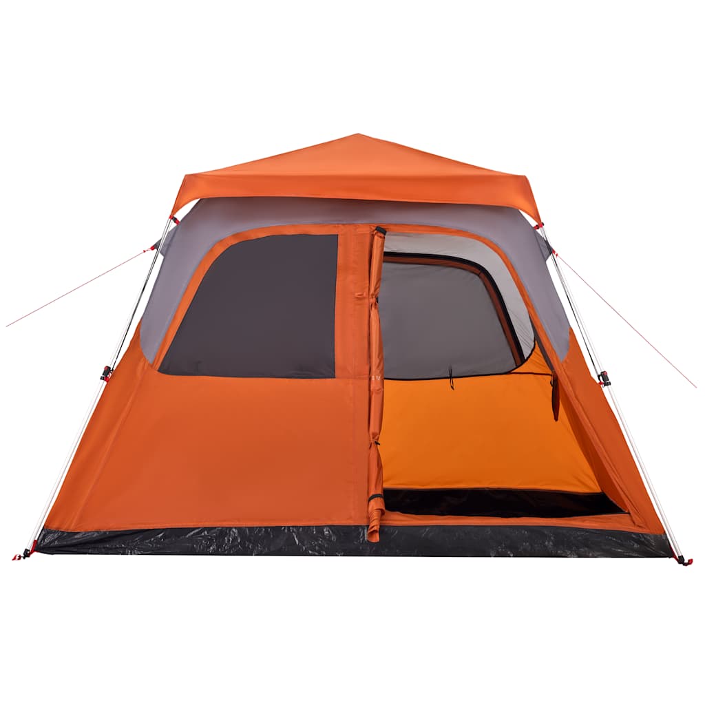Tenda familiar cúpula 6 pessoas libertação rápida cinza/laranja
