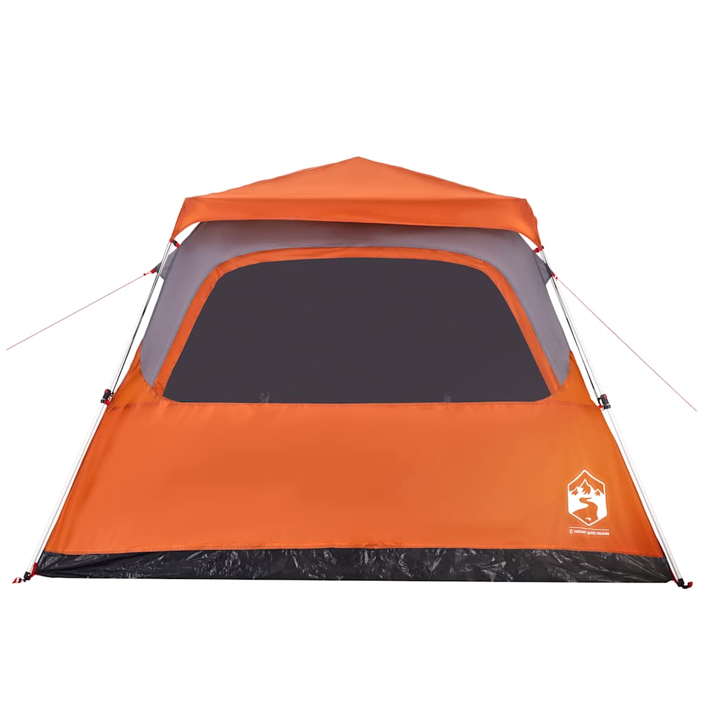 Tenda familiar cúpula 6 pessoas libertação rápida cinza/laranja