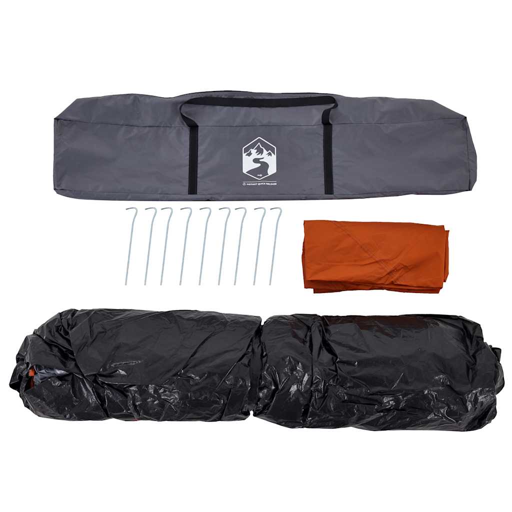 Tenda familiar cúpula 6 pessoas libertação rápida cinza/laranja