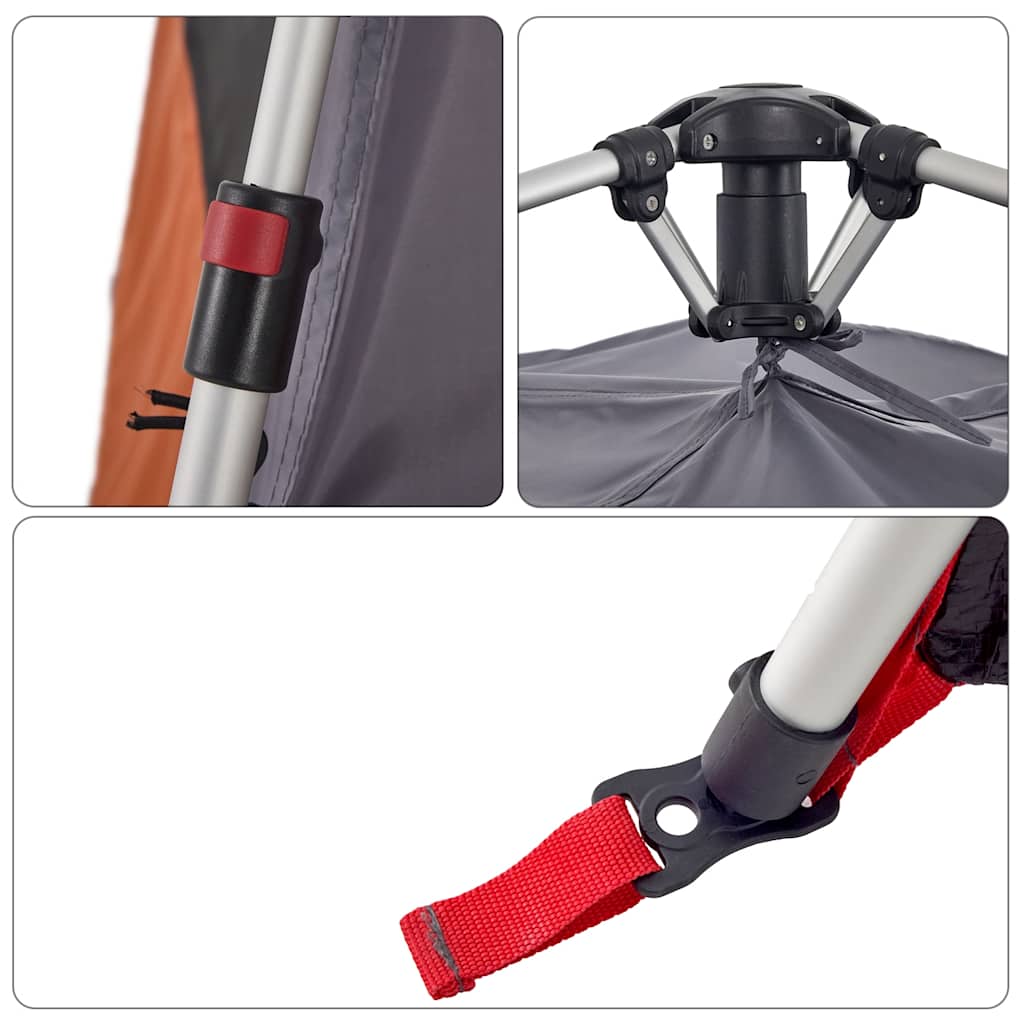 Tenda familiar cúpula 6 pessoas libertação rápida cinza/laranja