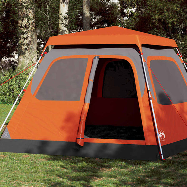 Tenda familiar cúpula 6 pessoas libertação rápida cinza/laranja