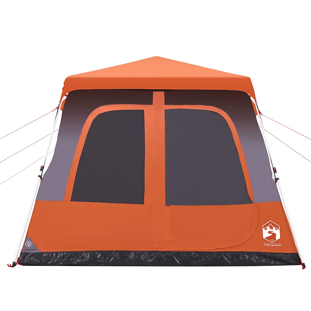 Tenda familiar cúpula 8 pessoas libertação rápida cinza/laranja