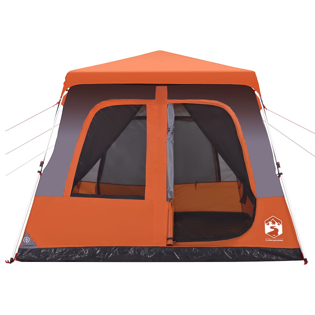 Tenda familiar cúpula 8 pessoas libertação rápida cinza/laranja