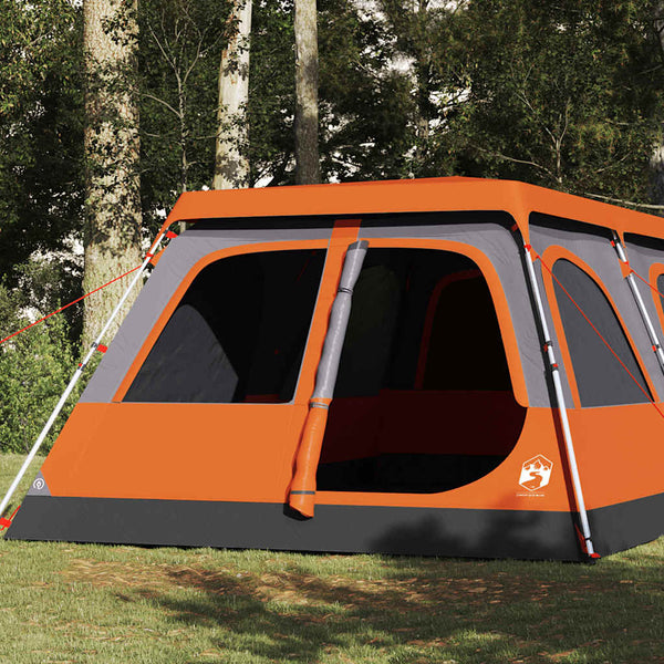 Tenda familiar cúpula 8 pessoas libertação rápida cinza/laranja