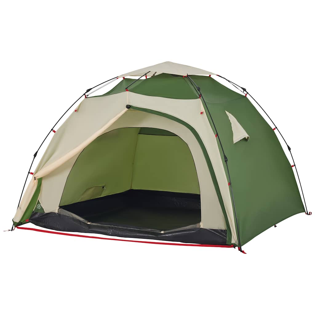 Tenda de campismo cúpula para 4 pessoas libertação rápida verde