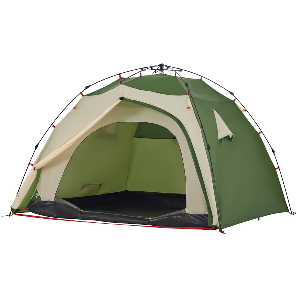 Tenda de campismo cúpula para 4 pessoas libertação rápida verde