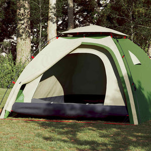 Tenda de campismo cúpula para 4 pessoas libertação rápida verde