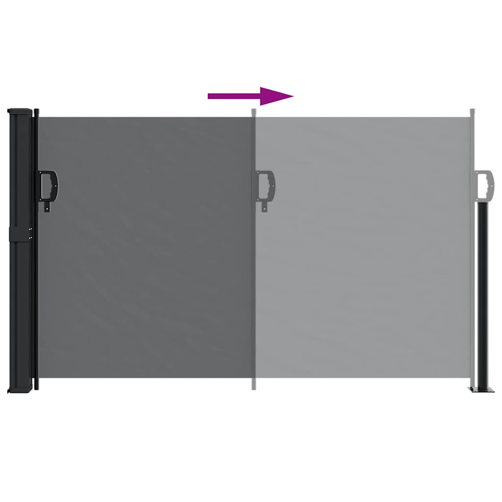 Toldo lateral retrátil 117x300 cm preto