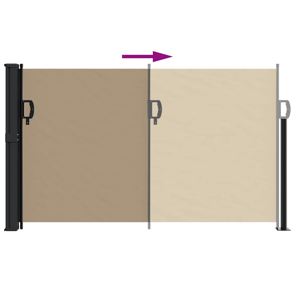 Toldo lateral retrátil 117x300 cm cinzento-acastanhado