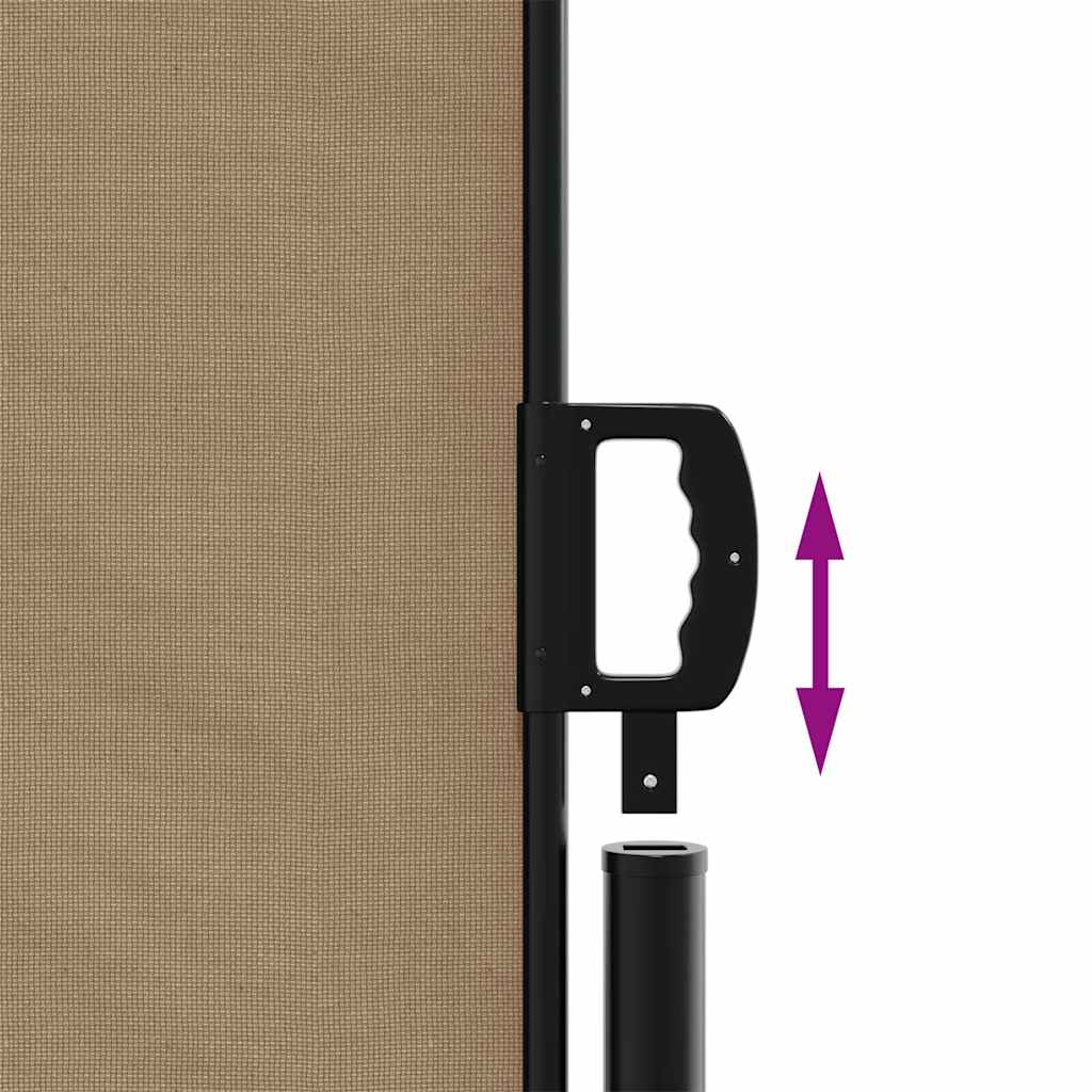 Toldo lateral retrátil 117x300 cm cinzento-acastanhado