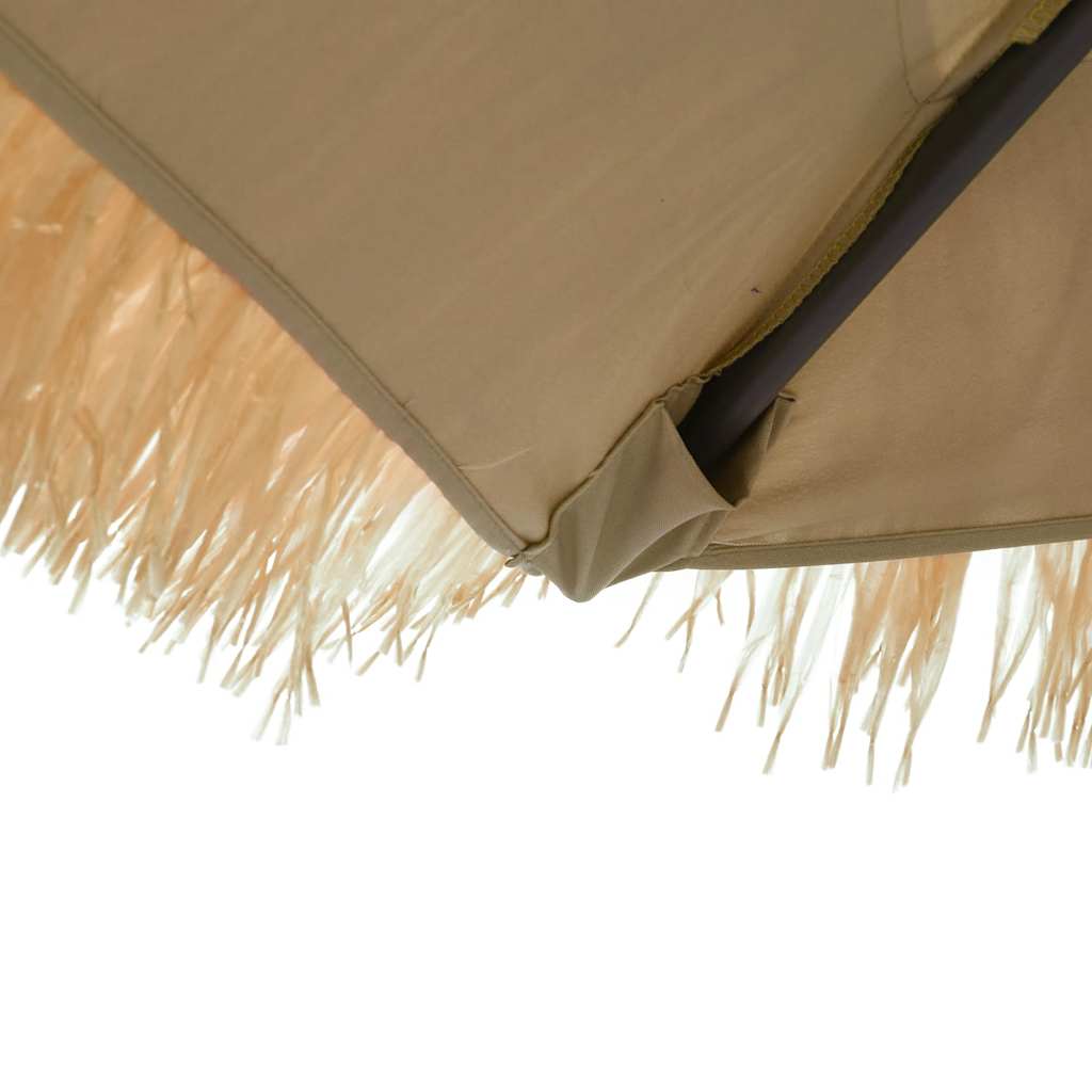 Guarda-sol c/ luzes LED e poste de aço 223x223x213 cm castanho