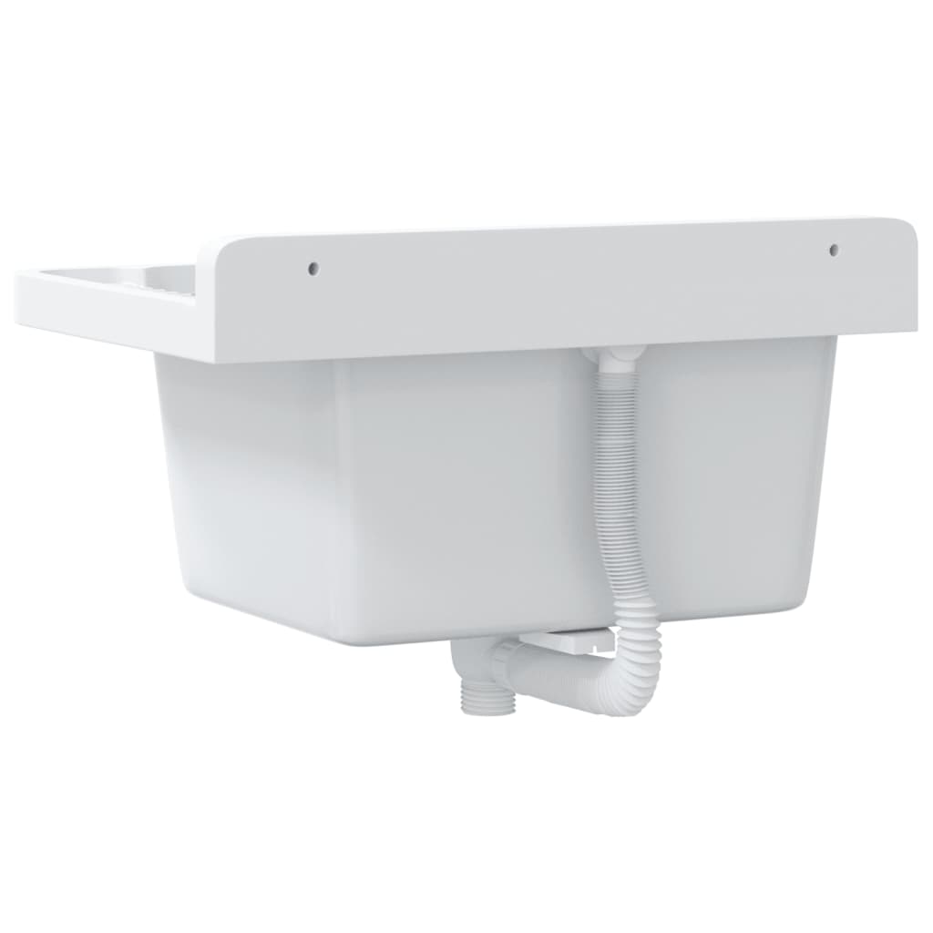 Lavatório de parede 50x35x24 cm resina branco
