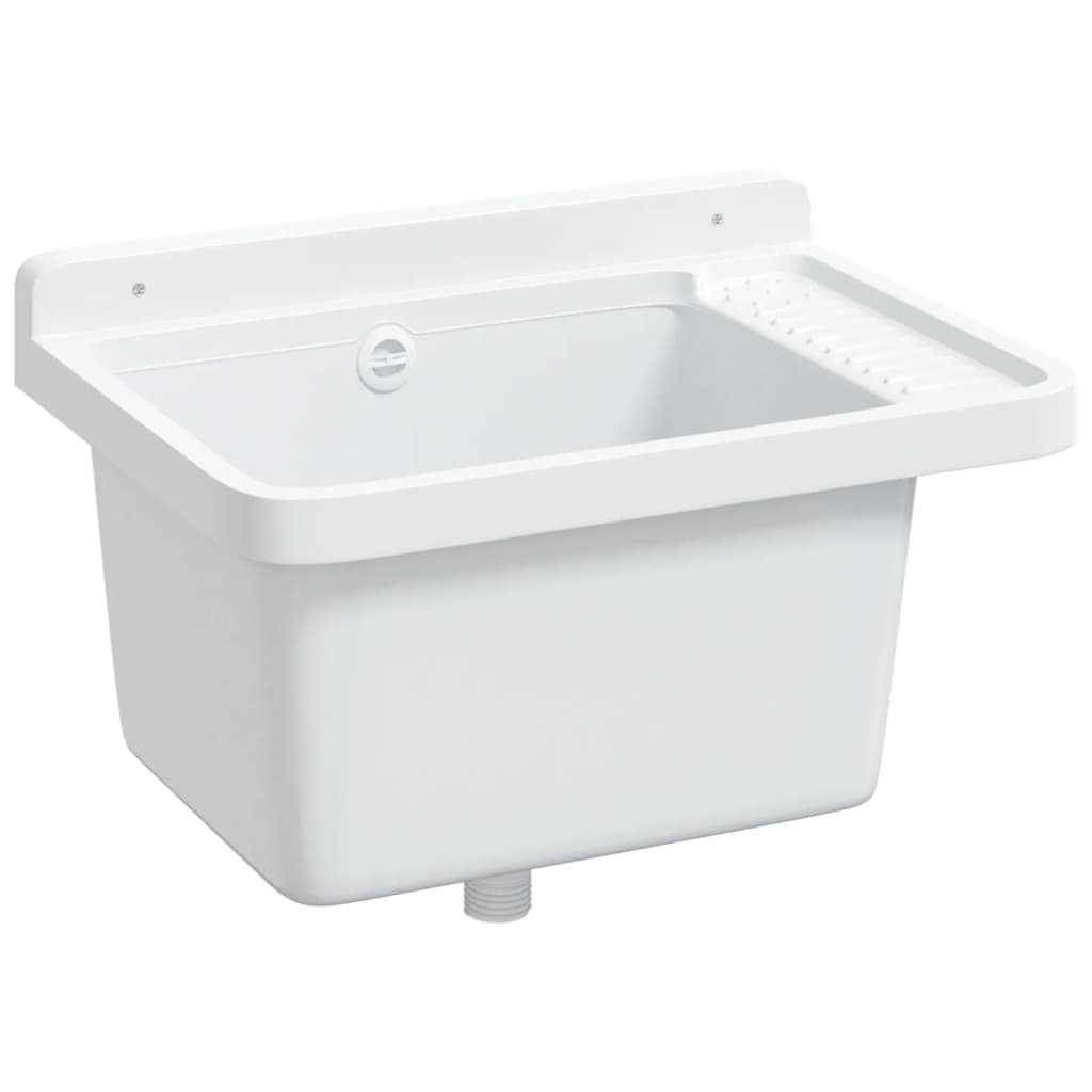 Lavatório de parede 50x35x24 cm resina branco