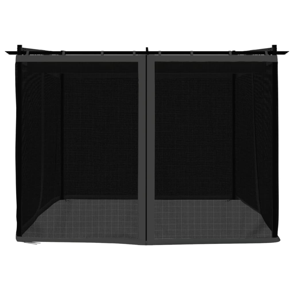 Gazebo com paredes de malha 3x3 m aço antracite