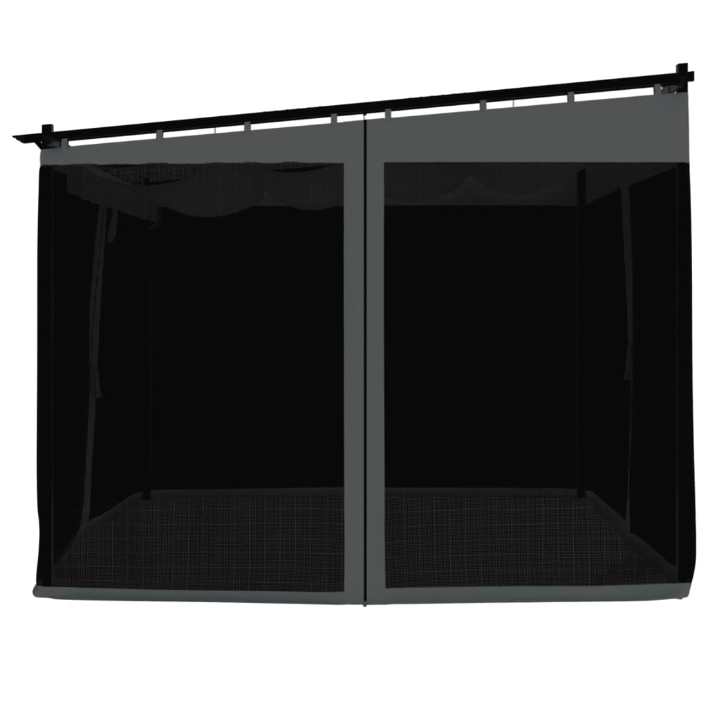 Gazebo com paredes de malha 3x3 m aço antracite