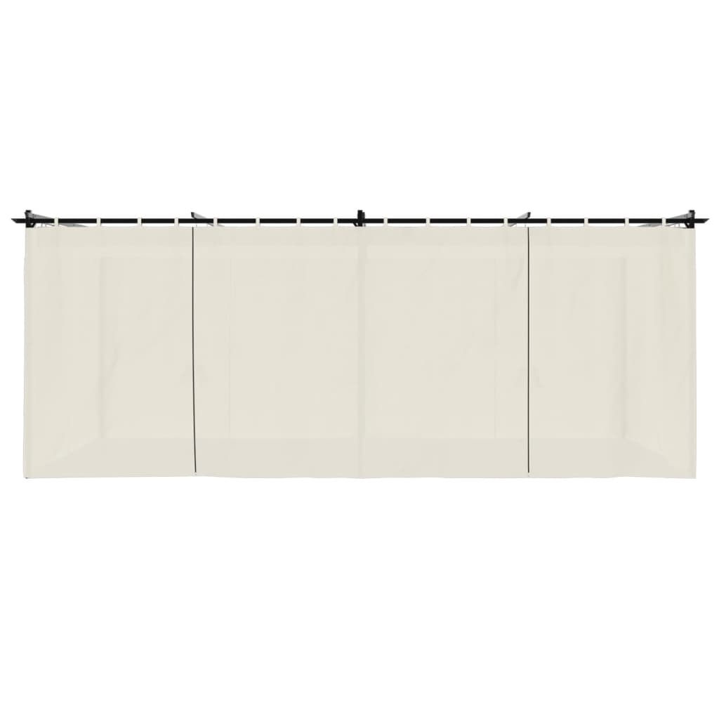 Gazebo com cortinas 6x3 m aço creme