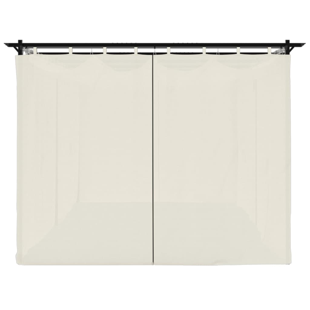 Gazebo com cortinas 6x3 m aço creme
