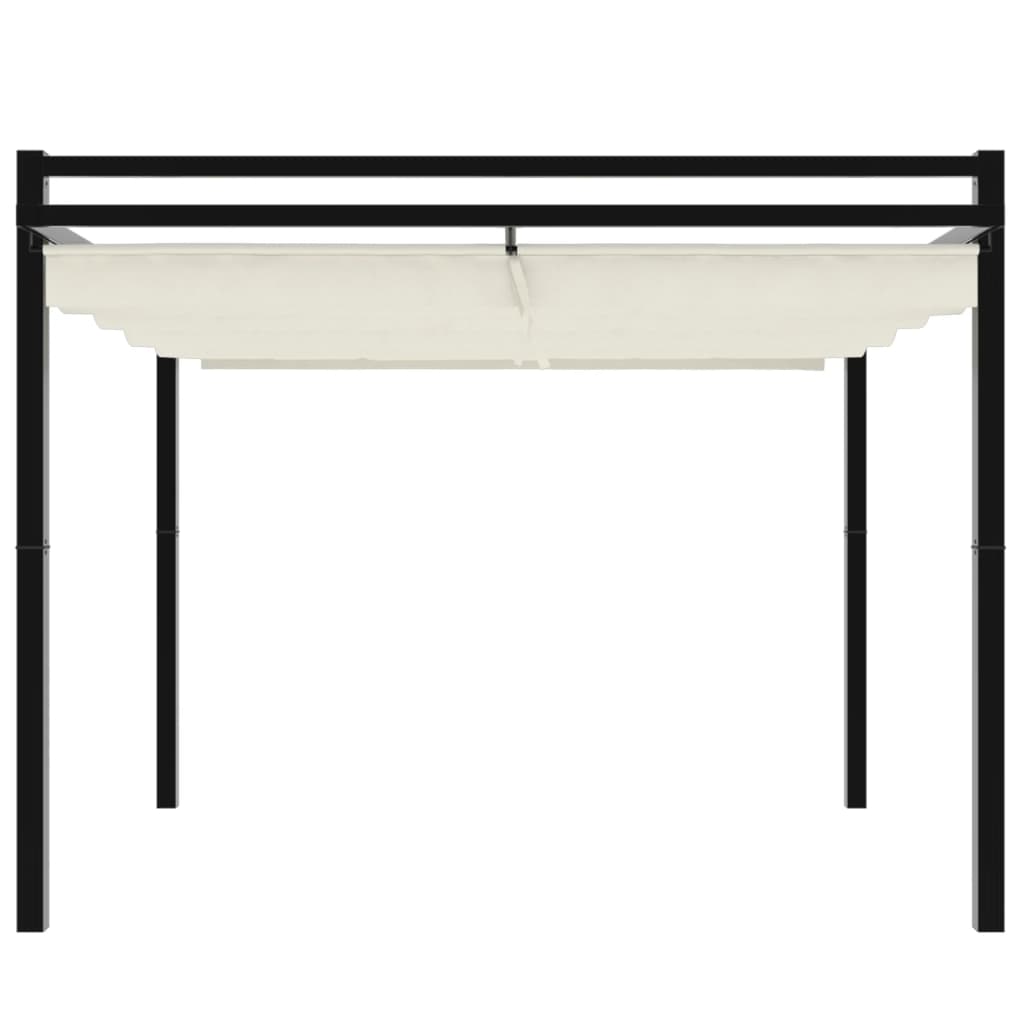 Gazebo de jardim com teto retrátil 3x3 m alumínio creme