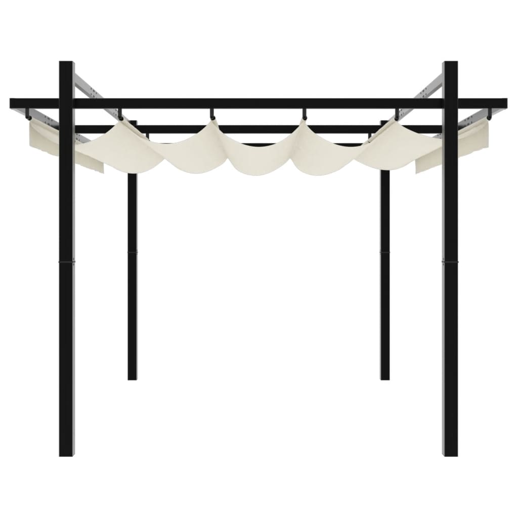 Gazebo de jardim com teto retrátil 3x3 m alumínio creme