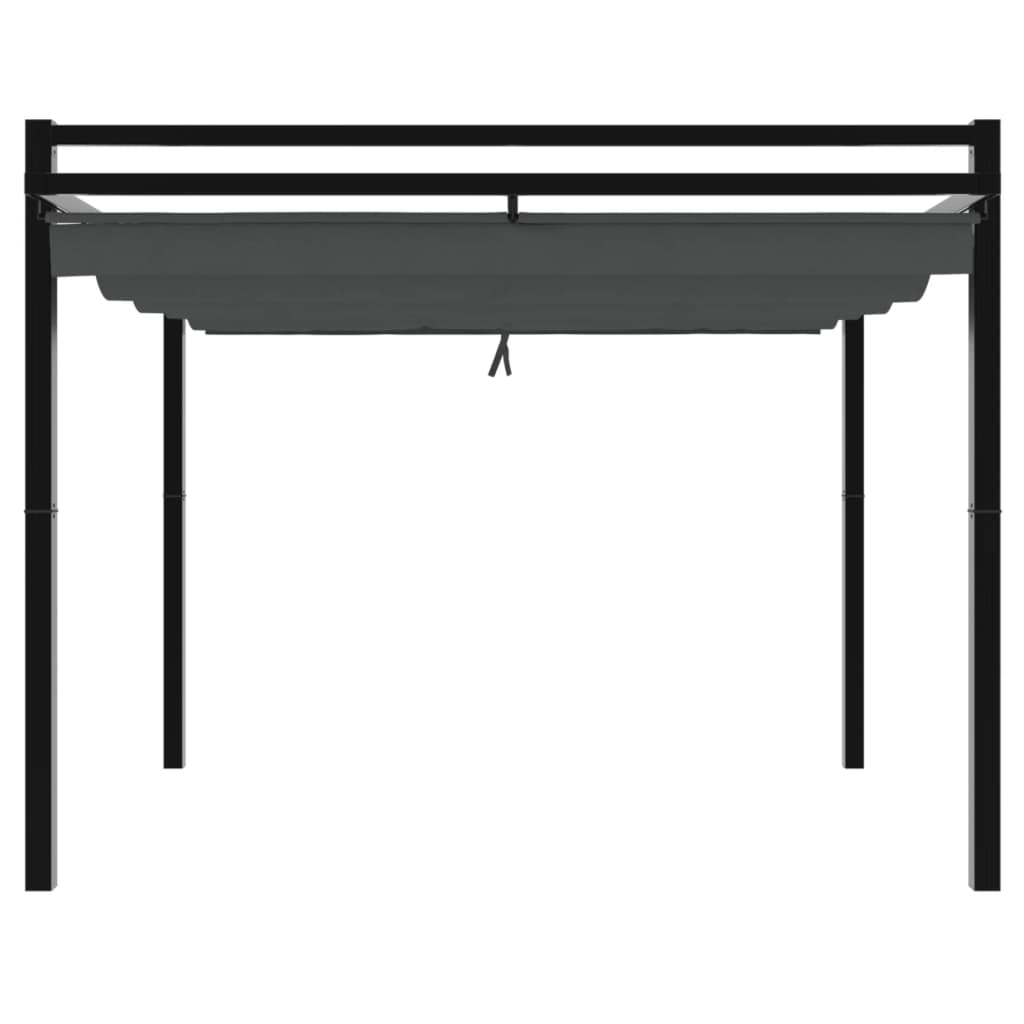 Gazebo de jardim com teto retrátil 3x3 m alumínio antracite
