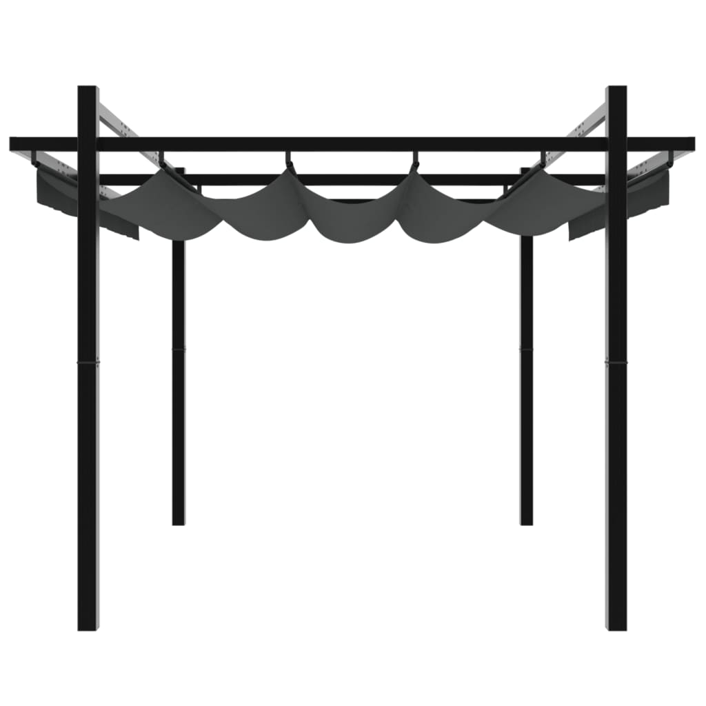 Gazebo de jardim com teto retrátil 3x3 m alumínio antracite