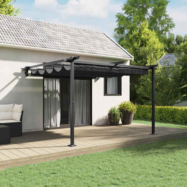 Gazebo Montado na Parede Antracite Aço