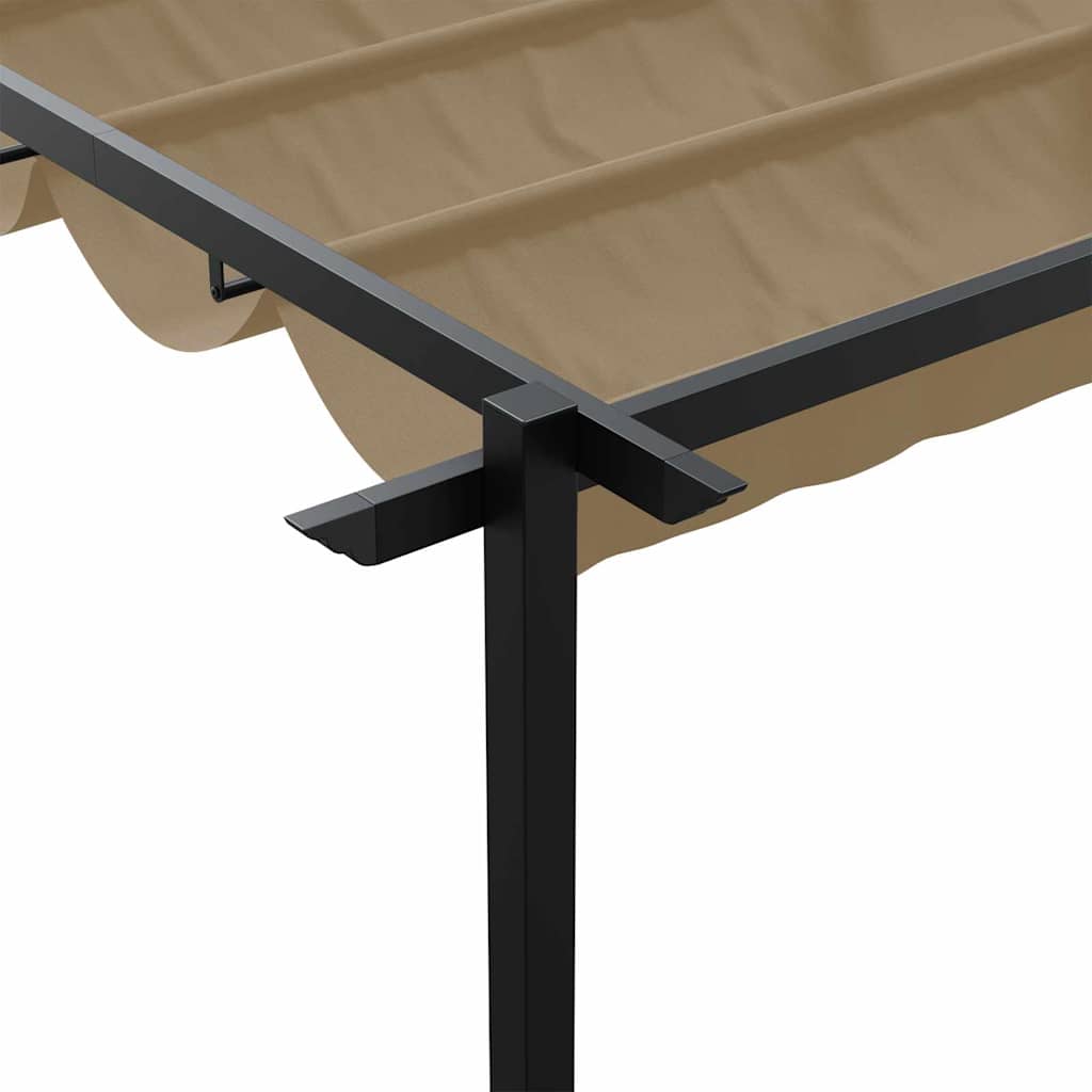 Gazebo Montado na Parede Cinzento-acastanhado Aço
