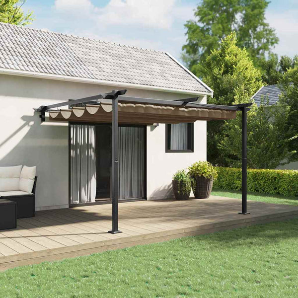 Gazebo Montado na Parede Cinzento-acastanhado Aço