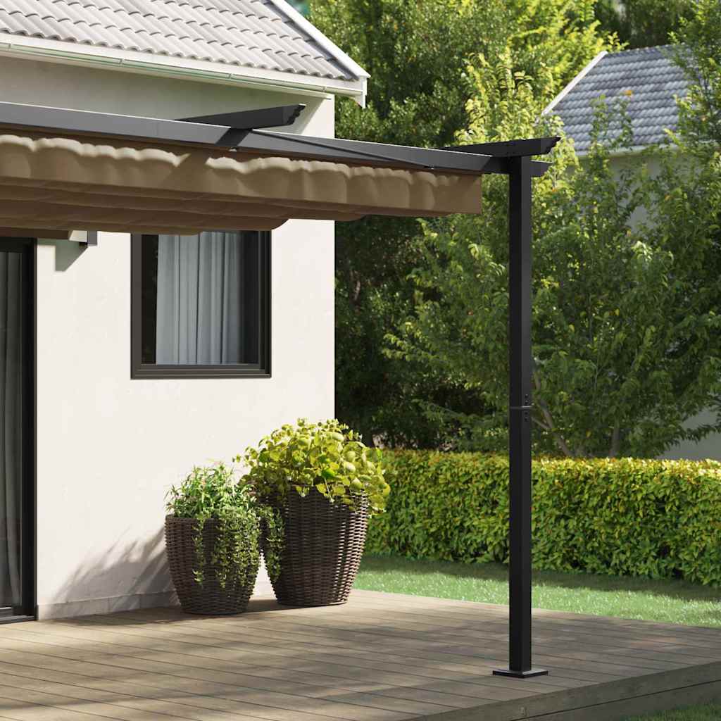 Gazebo Montado na Parede Cinzento-acastanhado Aço